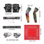 FASBET Déguisement rock star 9 pièces en métal lourd pour enfants et hommes accessoires punk accessoires Rockstar Déguisement Ro