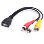 Tomost Câble USB vers 3 RCA USB 2.0 femelle vers 3 RCA mâle - Adaptateur pour caméscope AV - Cordon pour TV, PC, DVD (20 cm)