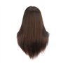 Tête de mannequin 100 % cheveux humains naturels Marron 45,7 cm