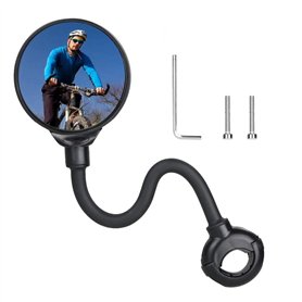 Rétroviseur de Vélo à Guidon Réglable 360° - Miroir Convexe en Acrylique Rotatif - Sécurité pour VTT