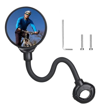 Rétroviseur de Vélo à Guidon Réglable 360° - Miroir Convexe en Acrylique Rotatif - Sécurité pour VTT