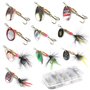 Chstarina 10 Pièces Kit de Leurre de Pêche Spinnerbaits Cuillère à Pêche Tournante Métallique Kit d'appâts de Pêche Portable ave