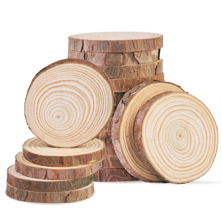 18 pcs Rondin de Bois Deco 7-10cm sans Trou