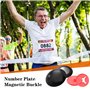 Aimants pour Numéro de Départ 4 Boutons en Tissu 8 Pièces Fixation Magnétique Dorsale Clips Magnétiques pour Marathon Aimants po