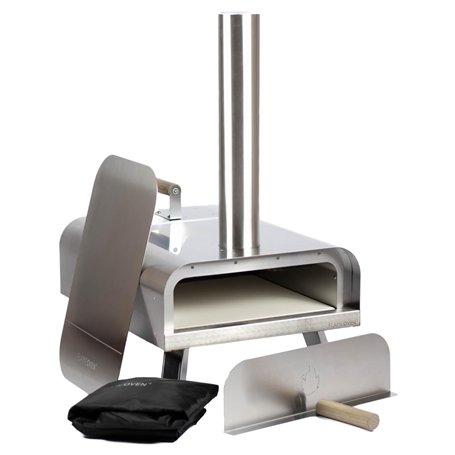 Four à Pizza Extérieur au Feu de Bois ● Conçu en France ● Acier Premium ● Surface de Cuisson XXL ● Flux d'Air Réglable ● Art Cul