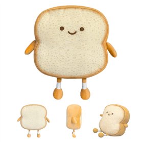 Auptiz Oreiller en Peluche pour Pain grillé, 3D Oreiller de jeté Jouet de Dessin animé,Oreiller en Peluche bourré pour canapé Ca Auptiz Oreiller en Peluche pour Pain grillé