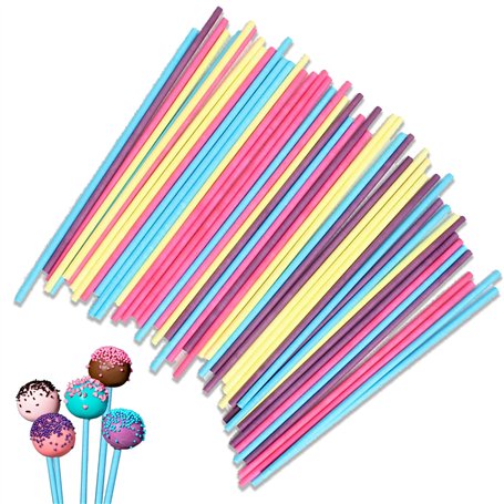 IZyufan Lot de 50 Bâtonnets pour Sucettes et Cake Pops