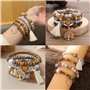 jatimdotin Bracelet Femmes, Lot de 4 Bracelets Style Bohème, Bracelet Perles Bois pour Femme avec Arbre De Vie, Cadeau pour Mama
