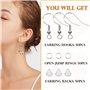 JIEYUCHU Crochets de Boucle d'oreille, 50 Pièces Lot de Crochet pour Boucles d'oreilles en Argent 925, DIY Fil d'oreille Crochet