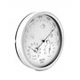 QWORK® 3 en 1 Station Météo Analogique en INOX, Baromètre, Thermomètre et Hygromètre pour Intérieur/Extérieur, Diamètre 14 cm