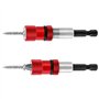 QWORK® 2Pcs Porte-Embouts Magnétique avec Butée de Profondeur, tige hexagonale 1/4", comprend 2 x PH2 Embouts Visseuse a Placo