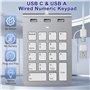 mini pavé numérique ergonomique avec 3 ports USB 2.0