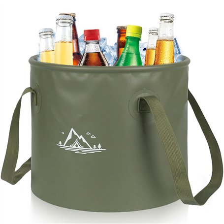 Seau pliable d'extérieur de 20 l - Seau pliable pour l'extérieur - Seau pliable pour la pêche - Pour le camping - En plastique -