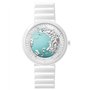 CIGA Design Montre Automatique Femme - Blue Planet Ice Age Série U Montre Céramique Style de Mode en Cristal Saphir avec Bracele