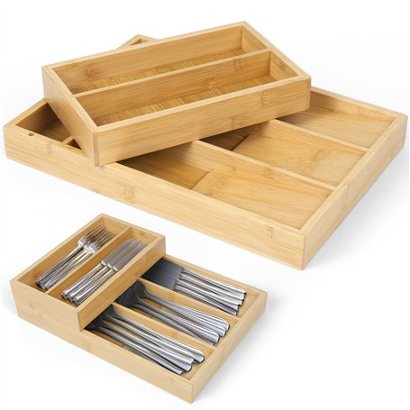 Dreamhigh® Range Couverts pour Tiroir Cuisine Bambou