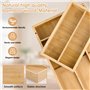 Dreamhigh® Range Couverts pour Tiroir Cuisine Bambou, Organisateur Tiroir Cuisine avec 6 Compartiments, Rangement Compact en Bam