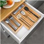 Dreamhigh® Range Couverts pour Tiroir Cuisine Bambou, Organisateur Tiroir Cuisine avec 6 Compartiments, Rangement Compact en Bam
