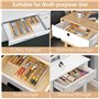 Dreamhigh® Range Couverts pour Tiroir Cuisine Bambou, Organisateur Tiroir Cuisine avec 6 Compartiments, Rangement Compact en Bam