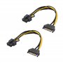 Cable Matters Lot de 2 câbles SATA 15 broches mâle vers 8 broches 18cm(d'alimentation (6+2) 8 broches vers SATA/Câble PCIe 6 bro