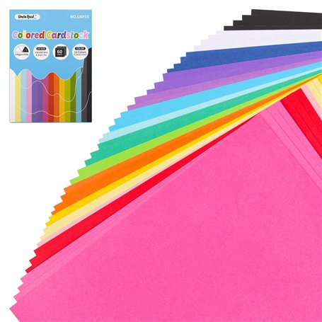 60 feuilles de papier cartonné coloré - A4 8