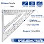 WORKPRO Equerre Menuisier 300 mm et Equerre Charpentier Triangulaire 180mm, Equerre Combinée avec Niveau à Bulle en Acier Inoxyd