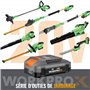 WORKPROX Taille-Haies sans Fil 20V Électrique avec Batterie 2,0Ah et Câble de Charge Type-C, Longueur de Coupe 51 cm, Capacité d