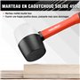 ValueMax Maillet en Caoutchouc 450g Bicolore, Marteau de Carreleur avec Tête Souple et Manche en Fibre de Verre, Idéal pour la P