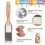 WORKPRO Jeu de 4 Pinceaux à Peinture Professionnelles avec Manche en Bois (Hêtre) Durable, Certifié par 100% FSC, 2 Pinceaux Pla