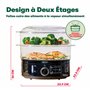 BELLA Cuiseur vapeur à 2 étages avec paniers empilables et base amovible pour une cuisson simultanée rapide - Fonction d’arrêt a