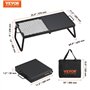 VEVOR Grille Pliante 57x28,5x23 cm Gril de Feu de Camp Portable en Acier Grille de Cuisson Pliable Demi-Grille Demi-Plaque avec 