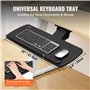 VEVOR Support Clavier 63,5x25 cm Plateau pour Clavier et Souris Coulissant sous Bureau Charge Max 5 kg Tablette Coulissante Clav