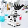 VEVOR Microscope Trinoculaire Composé 40X-5000X Microscope Biologique Mise au Point Grossière et Fine de Précision avec Platine 