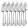 Amazon Basics Lot de 12 Fourchettes dîner en Acier Inoxydable avec Contours festonnés