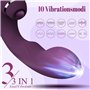 Vibromasseurs Feminin à Distance, 3 IN 1 Sex Toýs Femme En Silicone Gode Vibromasseur Vaginette Point G Stimulateur Avec 10x5x5 