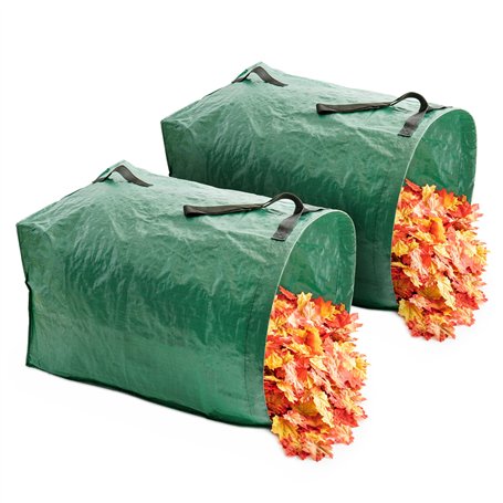 MEKKAPRO Sacs de Jardin - Lot de 2 - Sac à Feuilles Pelouse Déchets Verts Durable avec Poignées Renforcées Robuste - Poubelle po