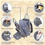 RUVALINO Sac à Dos à Langer, Sac à Langer bébé avec Matelas à Langer Portable, Porte-Sucette et Sangles de Poussette, Sac de Voy