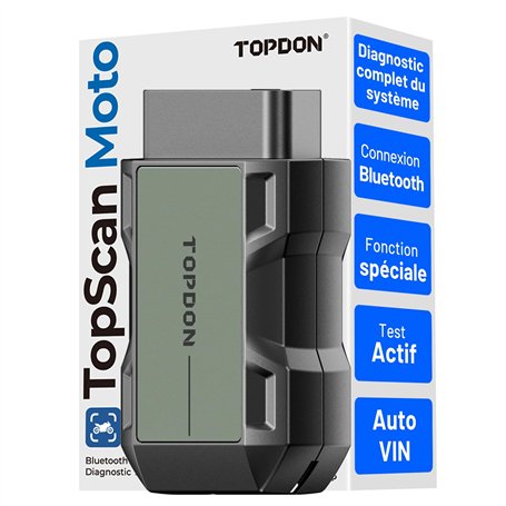 TOPDON TOPSCAN MOTO Outil de diagnostic OBD2 pour moto – Outil de diagnostic Bluetooth sans fil pour BMW