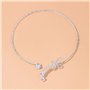 Colliers papillon en cristal Carufin argent fiore choker collana bijoux réglables pour femmes et filles