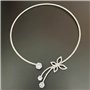 Colliers papillon en cristal Carufin argent fiore choker collana bijoux réglables pour femmes et filles