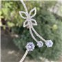Colliers papillon en cristal Carufin argent fiore choker collana bijoux réglables pour femmes et filles