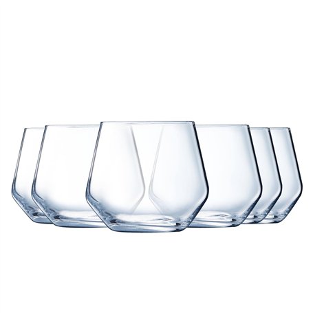 Luminarc - Collection Vinetis - 6 verres bas 36 cl - Design moderne et élégant - Fabriqués en France - Emballage renforcé