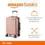 Amazon Basics Valise à Main Rigide et Extensible (55 cm), Coque en ABS Anti-rayures, 4 Roulettes Pivotantes, Or Rosé