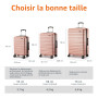 Amazon Basics Valise à Main Rigide et Extensible (55 cm), Coque en ABS Anti-rayures, 4 Roulettes Pivotantes, Or Rosé