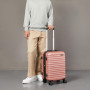 Amazon Basics Valise à Main Rigide et Extensible (55 cm), Coque en ABS Anti-rayures, 4 Roulettes Pivotantes, Or Rosé