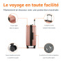 Amazon Basics Valise à Main Rigide et Extensible (55 cm), Coque en ABS Anti-rayures, 4 Roulettes Pivotantes, Or Rosé