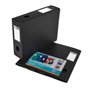 Oxford Boîte Grande Capacité Memphis à Plat 24x32cm Dos 80mm avec Bouton Pression Couverture Polypro Noir