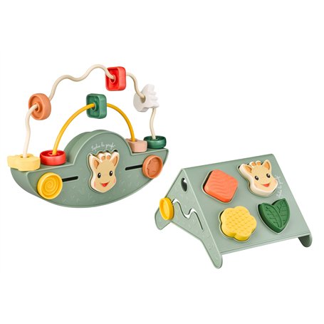 Sophie la Girafe - Coffret Éducatif 2-en-1 : Boulier Balancier et Boîte à Formes - Jeux de Motricité Fine pour Bébé