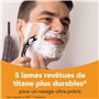 BIC Hybrid 5 Flex Recharges - 8 Recharges de Rasoir Homme à 5 Lames Nanotech en Titane avec Bande Lubrifiante pour un Rasage Pré