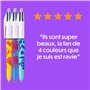 BIC 4 Couleurs Velours - Stylos-Bille Pointe Moyenne (1,00 mm) - Thème Vie Marine - 3 Motifs Assortis, Pack de 6, 517321