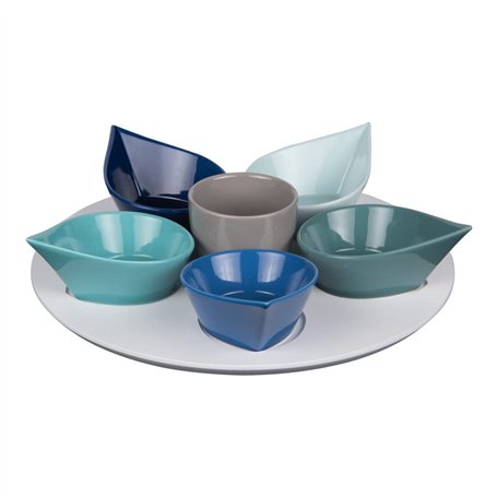 Table Passion - Service apéritif 7 pièces Océan 34 cm